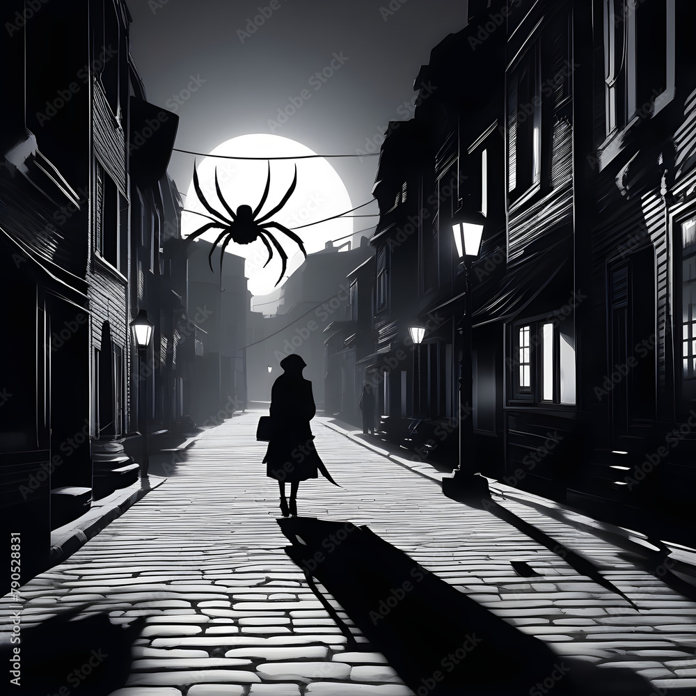 Explore a surreal twilight realm where elongated shadows play across ...