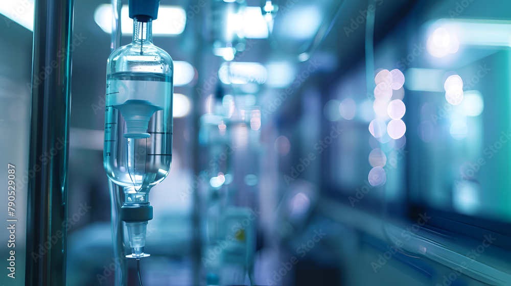 A side perspective view of a biochemical dose infusion, showcasing the process of administering medication intravenously with soft lighting and focus on the infusion site A side perspective view of a biochemical dose infusion, showcasing the process of administering medication intravenously with soft lighting and focus on the infusion site