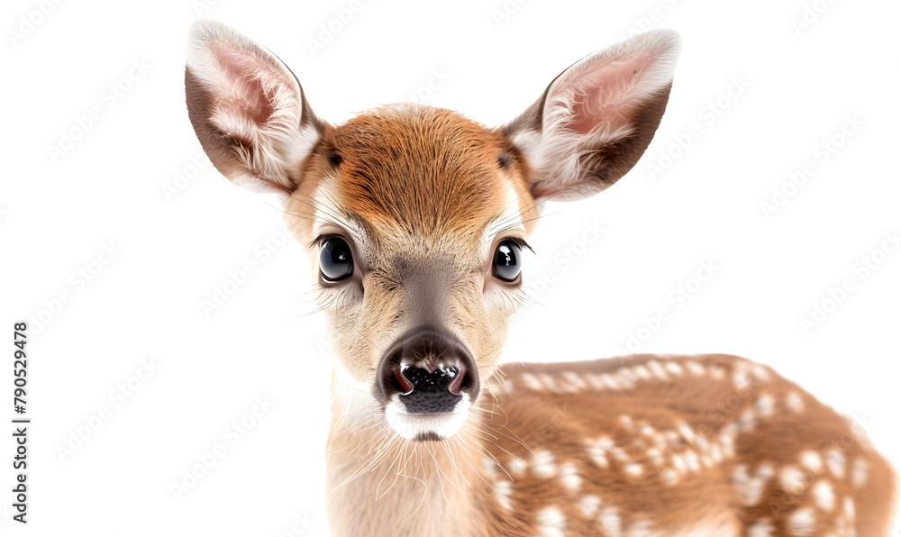Fototapeta premium Baby Deer isolated on white background, Generative AI