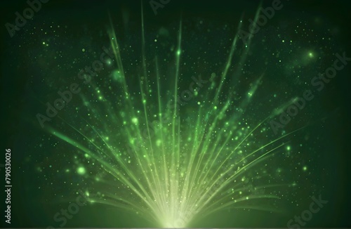 Green background, glowing blurred design