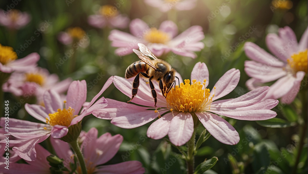 bee setting on a flower bee setting on a flower