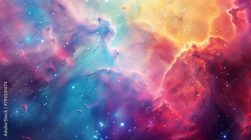 In the vast expanse of the cosmos, a kaleidoscope of colors dances across the heavens--a breathtaking display of a cosmic nebula in all its splendor.
In the vast expanse of the cosmos, a kaleidoscope of colors dances across the heavens--a breathtaking display of a cosmic nebula in all its splendor.