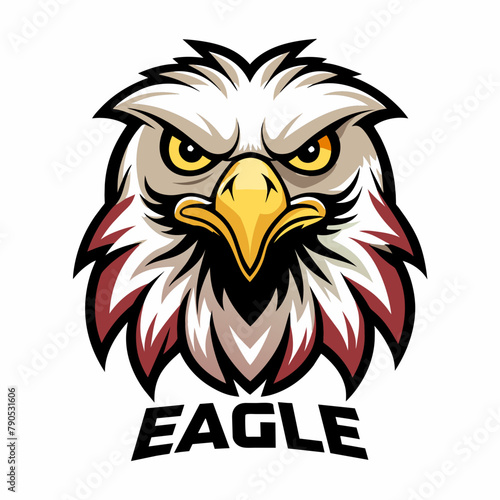 Wallpaper Mural Eagle face logo vector art illustration, a angry face eagle logo vector isolated white background Torontodigital.ca