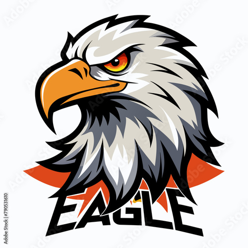 Eagle face logo vector art illustration, a angry face eagle logo vector isolated white background