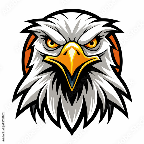 Eagle face logo vector art illustration, a angry face eagle logo vector isolated white background