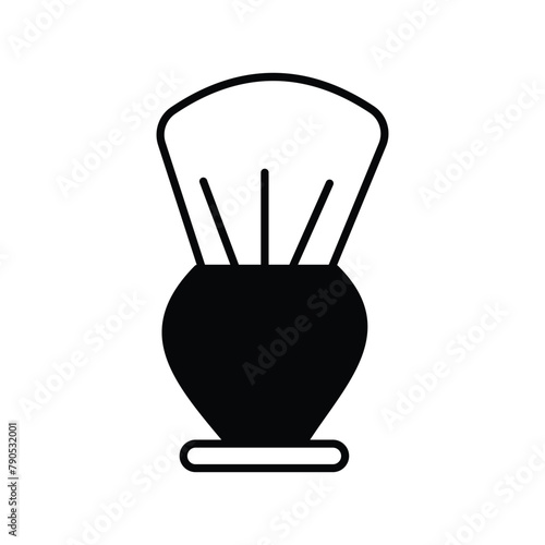 shaving brush icon with white background vector stock illustration