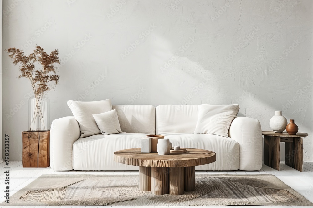 A modern living room mockup with minimalist furniture A modern living room mockup with minimalist furniture