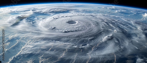 Meteorologists focus on nature s fury as swirling clouds reveal the eye wall in an aerial view of a hurricane from space