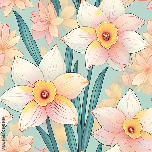 Narcissus Seamless pattern