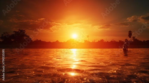 hot weather background, global warming, sun and red sea, the mercury continues to rise, exacerbating the challenges posed by hot weather conditions photo
