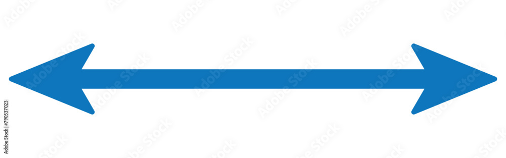 Horizontal dual thin long straight double ended arrow. Contour isolated vector image on white background. Horizontal dual thin long straight double ended arrow. Contour isolated vector image on white background.
