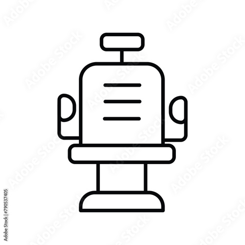 barber chair icon with white background vector stock illustration
