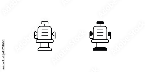barber chair icon with white background vector stock illustration