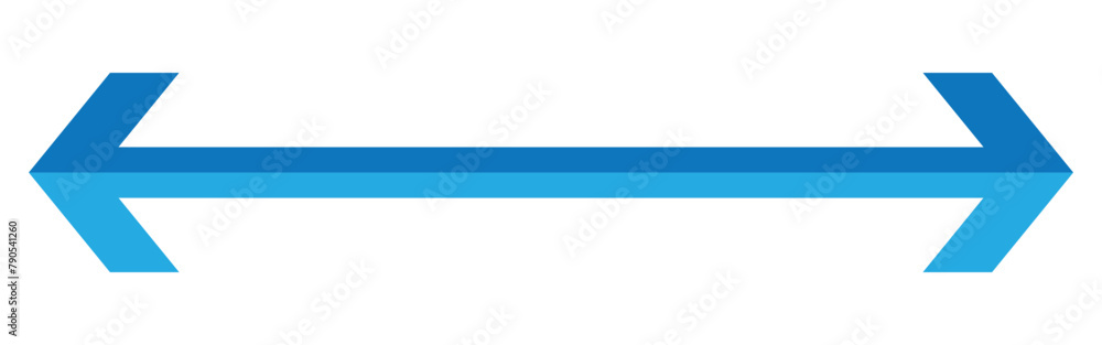 Horizontal dual thin long straight double ended arrow. Contour isolated vector image on white background. Horizontal dual thin long straight double ended arrow. Contour isolated vector image on white background.
