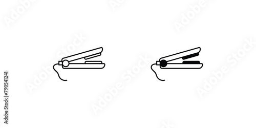hair iron icon with white background vector stock illustration