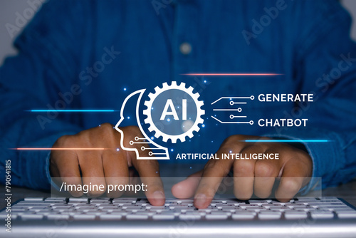 AI chatbot communication business people. AI technology digital customer service