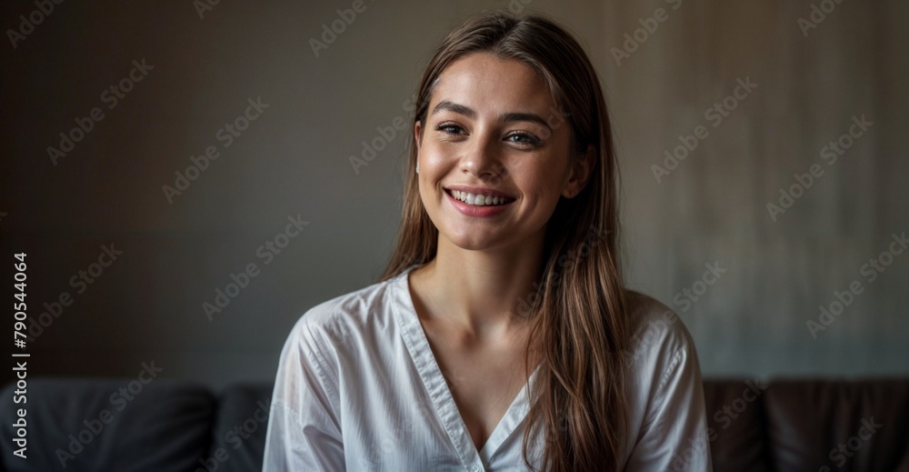 Young beautiful woman. Happy face, relief, enlightenment. Generate by AI
Young beautiful woman. Happy face, relief, enlightenment. Generate by AI