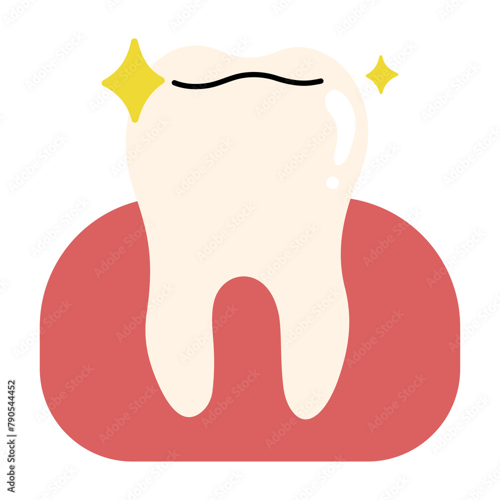 Obraz premium Tooth single 1 cute, png illustration.