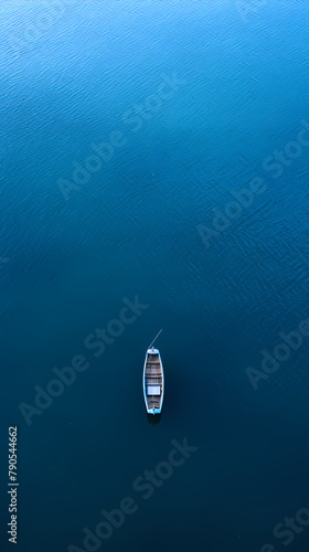 A small boat in the middle of the sea © Derby