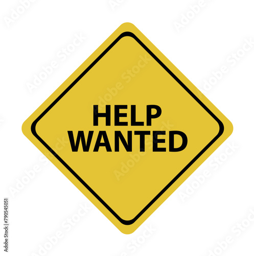 help wanted sign on white background