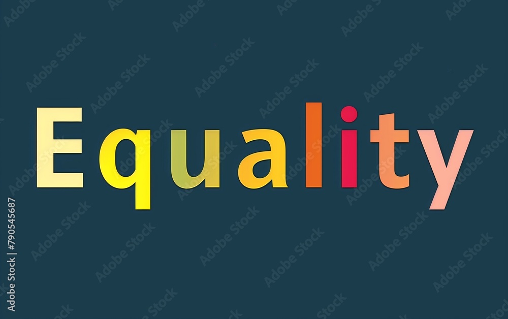 Equality against vibrant blue surface - Gender Equality, Racial Equality, Legal Equality - Government, Media