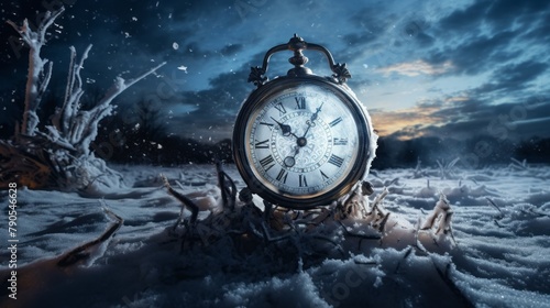 time travel Technology Background with Clock concept and Time Machine, Can rotate clock hands. Jump into the time portal in hours. Traveling in space and time. frozen time