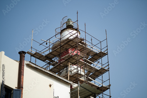 Valokuva Scaffolding surrounds the Jaffa Light, a nineteenth century lighthouse in Yafo (Jaffa), Israel
