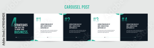 Editable Instagram Carousel Post Layout Set, Social Media Marketing microblog template design, tips & tricks linkedin post template, eps 10.	