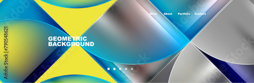 A vibrant geometric background featuring a colorfulness of yellow, blue, and purple gradient. The liquidlike design gives off an aqua and electric blue tint, resembling fluid art on glass