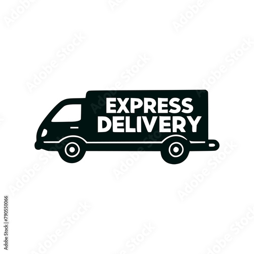 express delivery truck sticker t shirt vector illustration template design