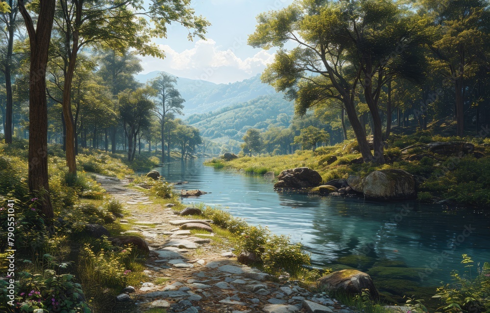 Tranquil River Path