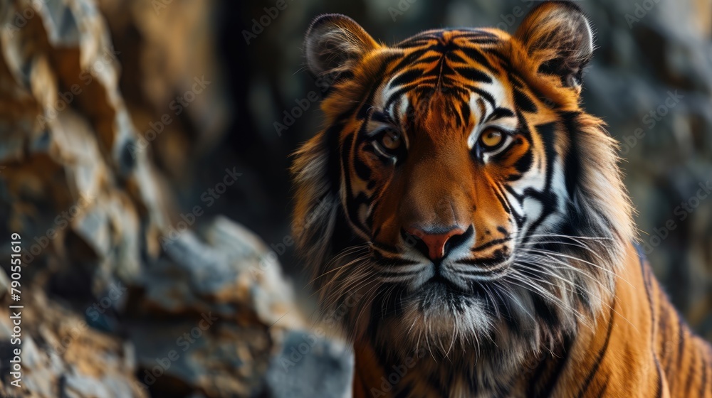 Fototapeta premium Intense Gaze of a Majestic Tiger