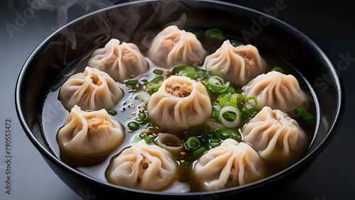 china dumplings in a bowl served warmly photo