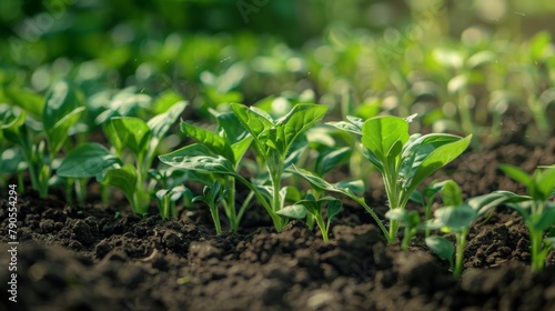 seedlings in a greenhouse. Microgreen ecoculture 