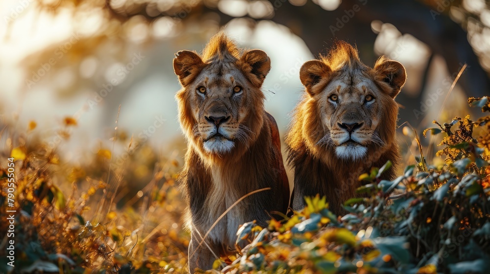 Fototapeta premium Golden Hour Lions