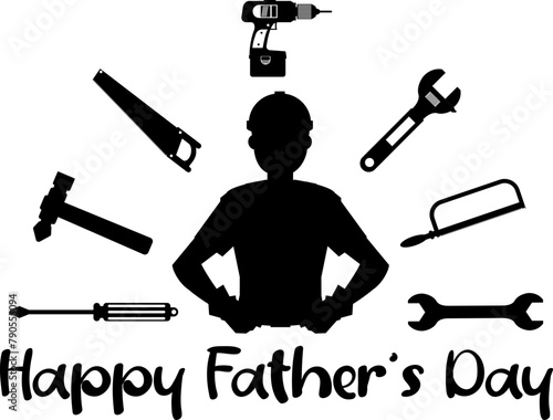 Happy Father's Day Paper cutout Design, father's Day typography design 