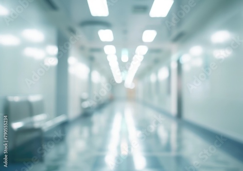 Serene Hospital Corridor in Soft Focus