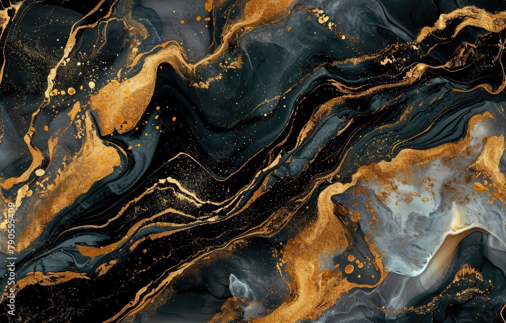 Golden Swirls Abstract Art
