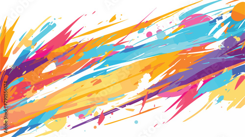 Abstract horizontal backdrop with colorful paint tr