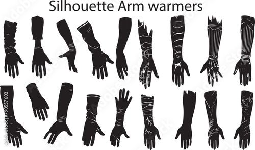 Silhouette Arm Warmer vector illustration. black arm warmer silhouette design. photo