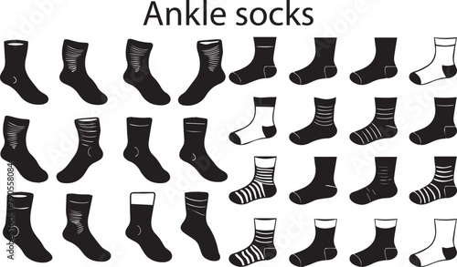 Beautiful Ankle Socks Silhouette vector design.