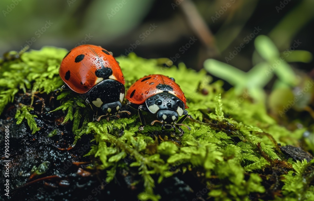 Ladybugs on Moss Ladybugs on Moss
