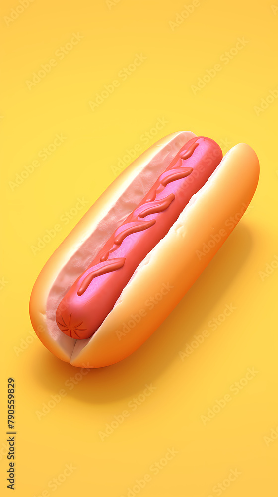 Hot dog 3D icon Hot dog 3D icon