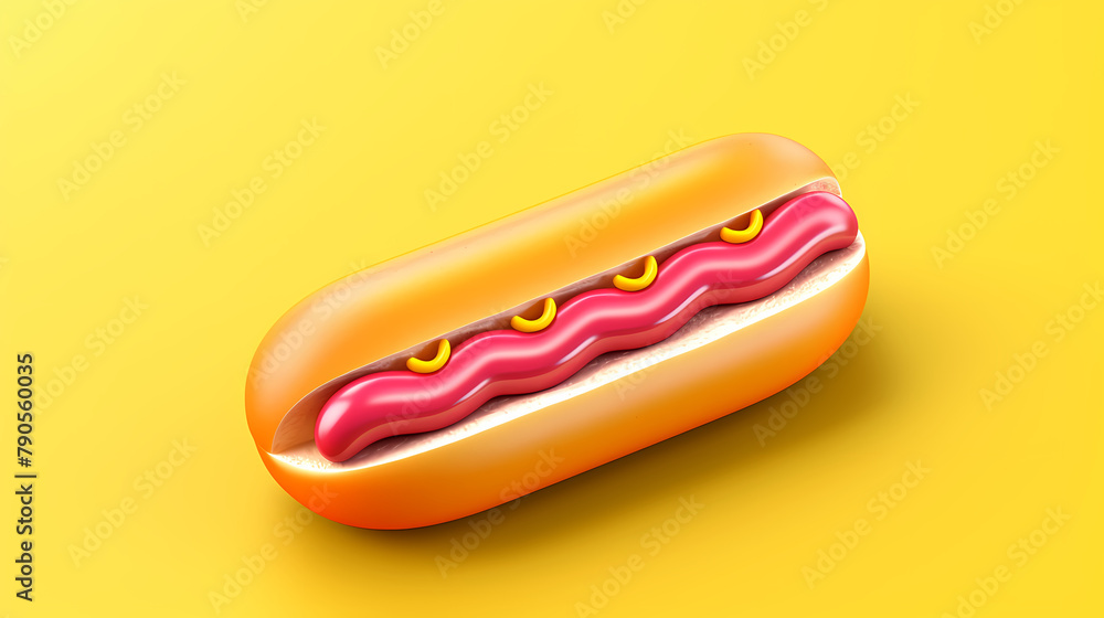 Hot dog 3D icon Hot dog 3D icon