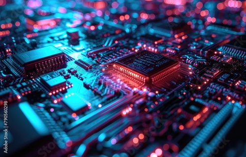 Illuminated Circuit Board with CPU
