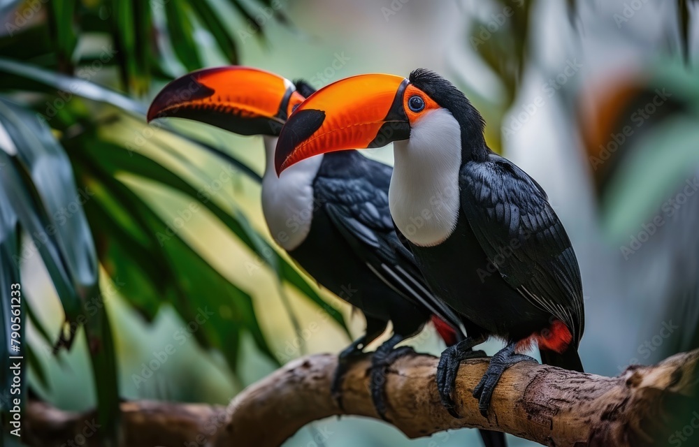 Obraz premium Tropical Toucans on Perch