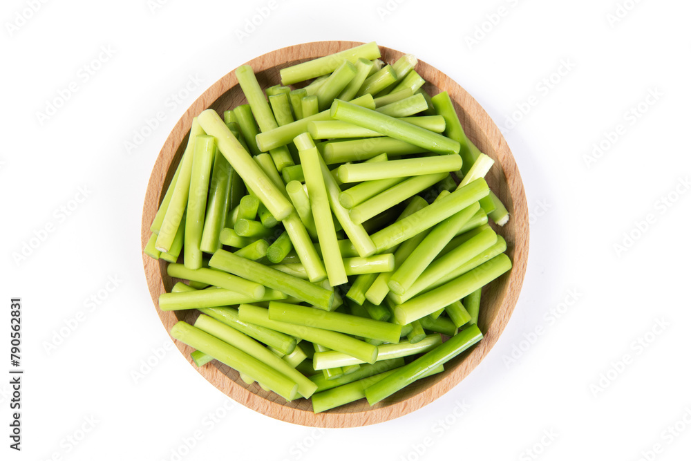 fresh garlic bolt isolated on the white background fresh garlic bolt isolated on the white background