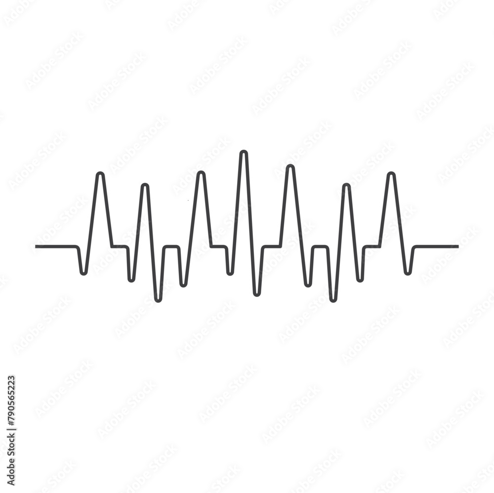 illustration of cardiography analysis, vector art.