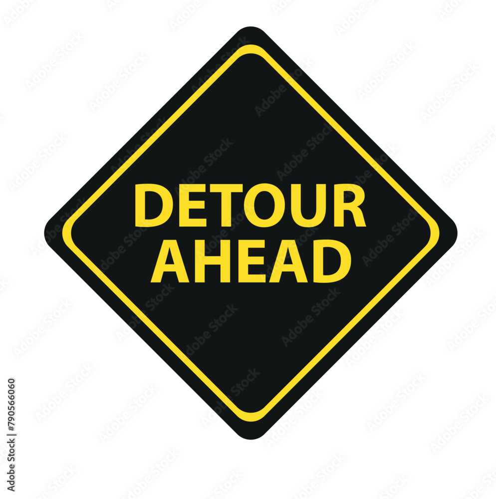 detour ahead sign on white background detour ahead sign on white background