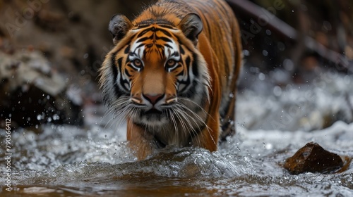 Tiger in Stream